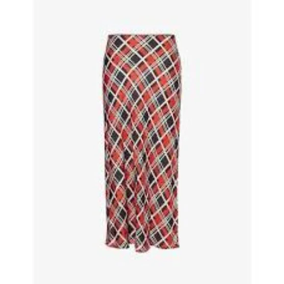 RIXO Red and Black Plaid Midi Skirt - Picture 5 of 5